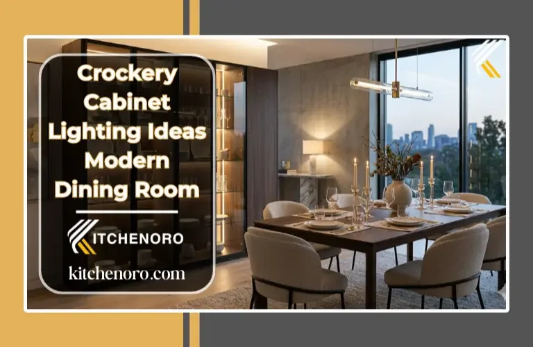 modern crockery cabinet lighting ideas with warm LED glow