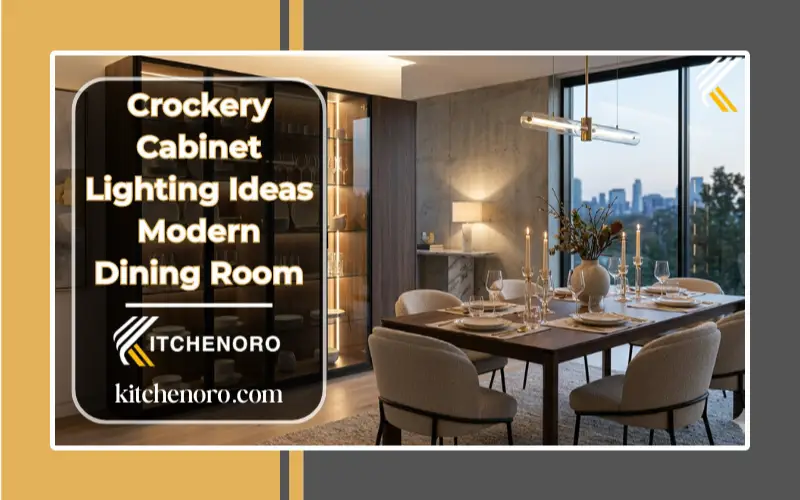 modern crockery cabinet lighting ideas with warm LED glow