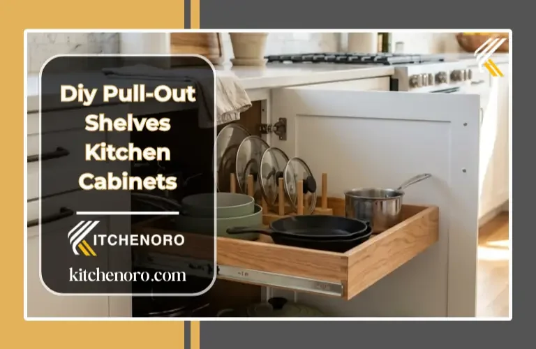DIY pull-out shelves for kitchen cabinets in a modern organized kitchen