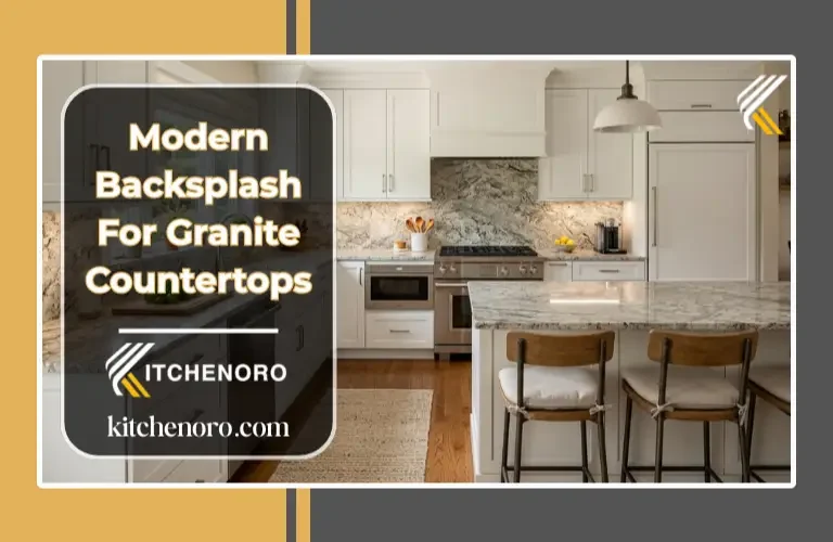 Modern backsplash for granite countertops in a bright kitchen