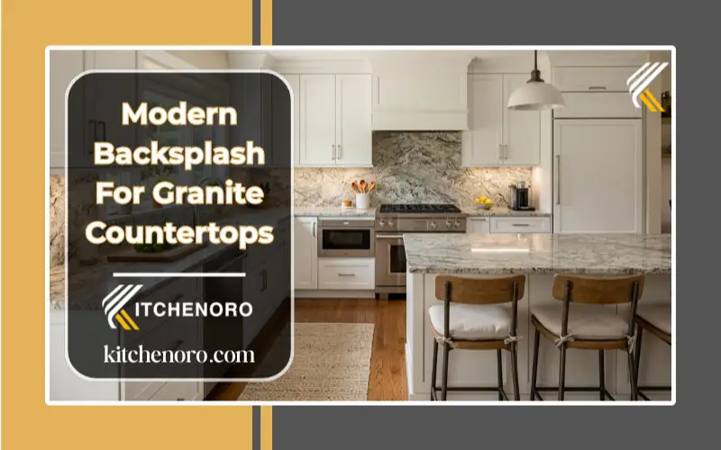 Modern backsplash for granite countertops in a bright kitchen