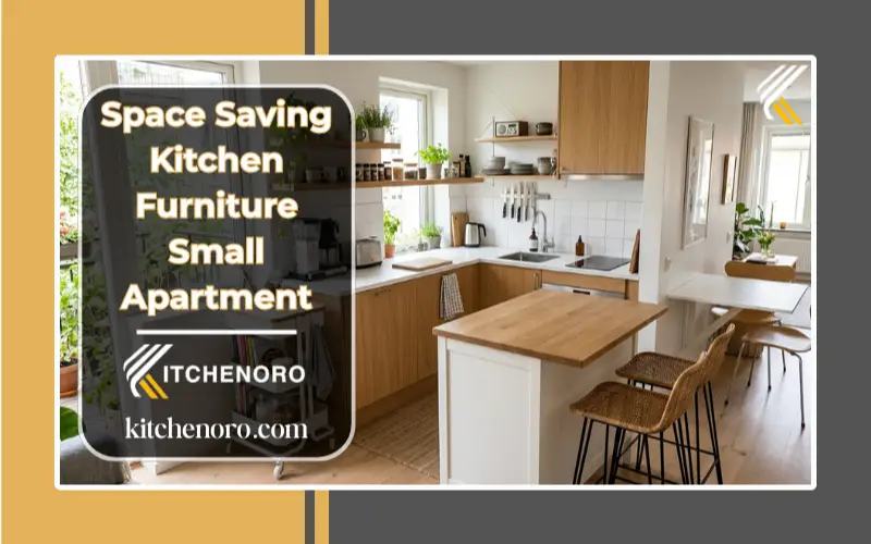 Space-saving kitchen furniture in a modern small apartment kitchen
