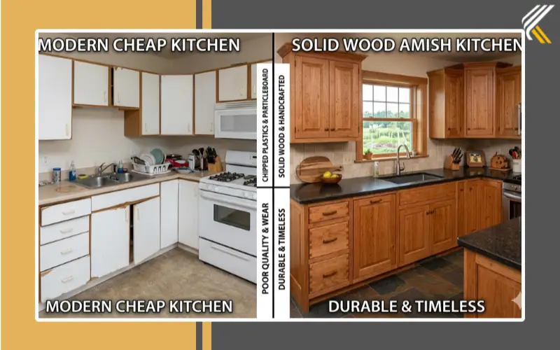 Amish kitchen vs modern kitchen durability comparison