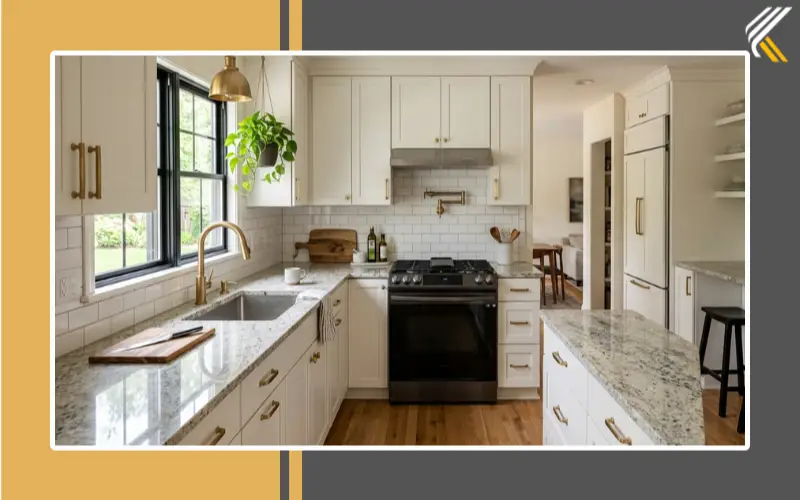 Affordable subway tile backsplash with luxury kitchen style