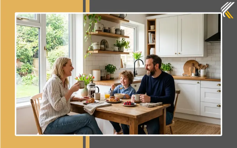 Cozy modern kitchen after cupboard facelift renovation