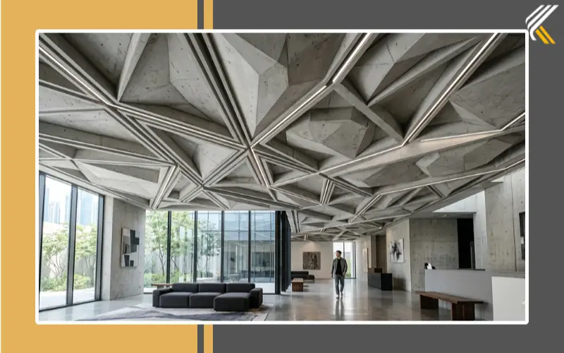 geometric cement ceiling patterns modern design