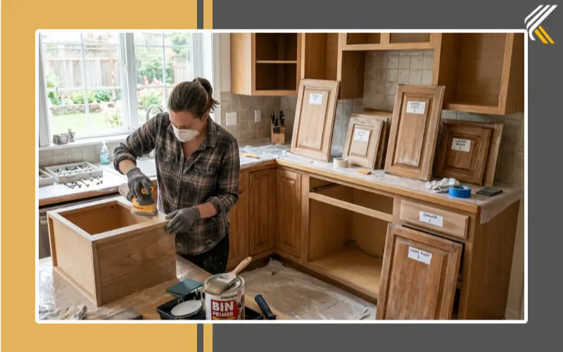 Preparing kitchen cabinets before painting