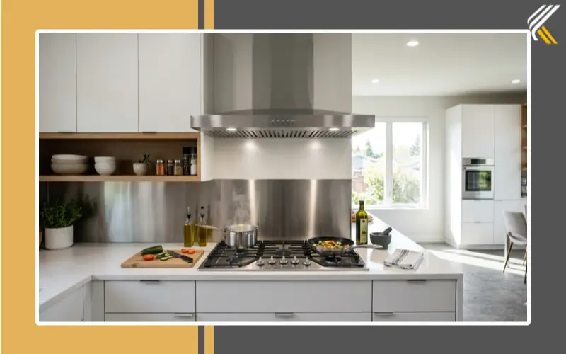 Modern kitchen ventilation and range hood installation