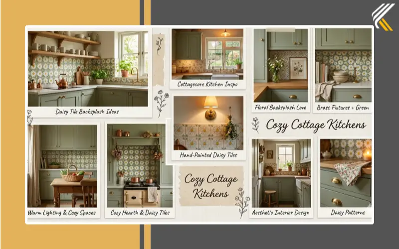 Pinterest-inspired floral daisy backsplash kitchen ideas