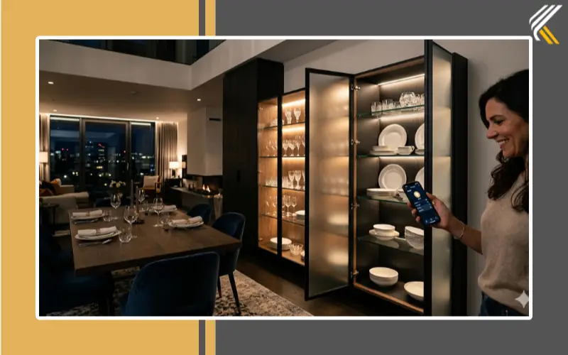 smart LED lighting system for crockery cabinets