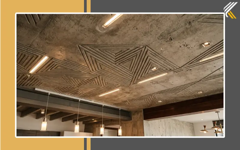 textured cement ceiling design patterns modern interior