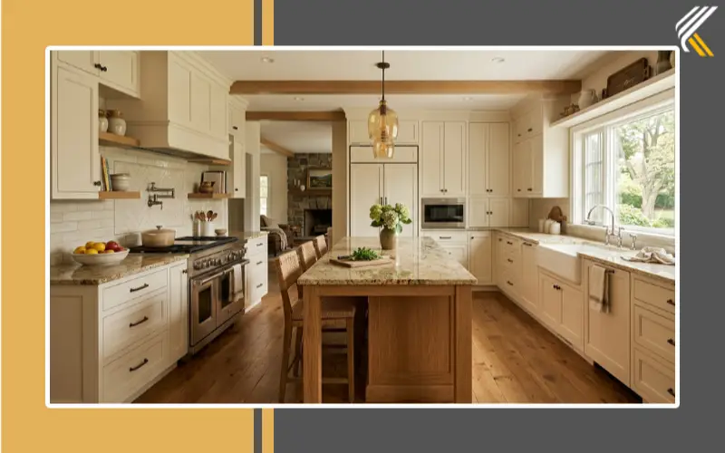 Timeless kitchen design with granite countertops and backsplash
