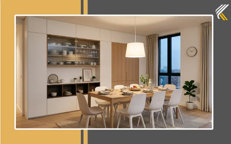 Wall-mounted crockery storage cabinet for modern dining room