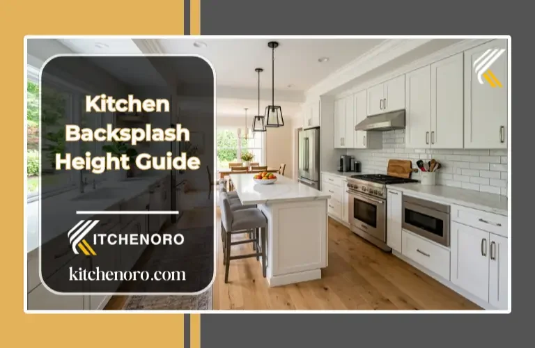 Kitchen backsplash height with upper cabinets and countertop layout