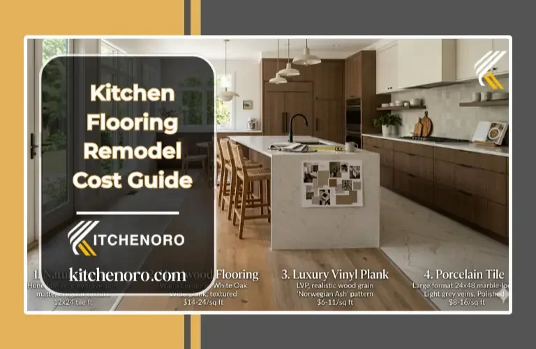 Kitchen flooring remodel cost comparison with vinyl tile hardwood and stone flooring options