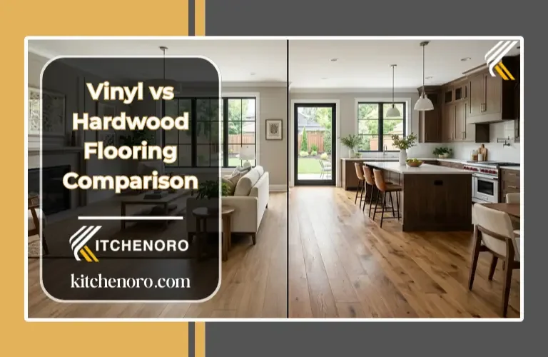 Vinyl vs hardwood flooring comparison in a modern home interior