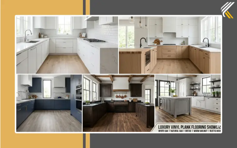 Popular luxury vinyl plank flooring colors for kitchens