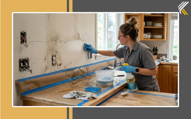 Cleaning and preparing drywall before installing backsplash tile